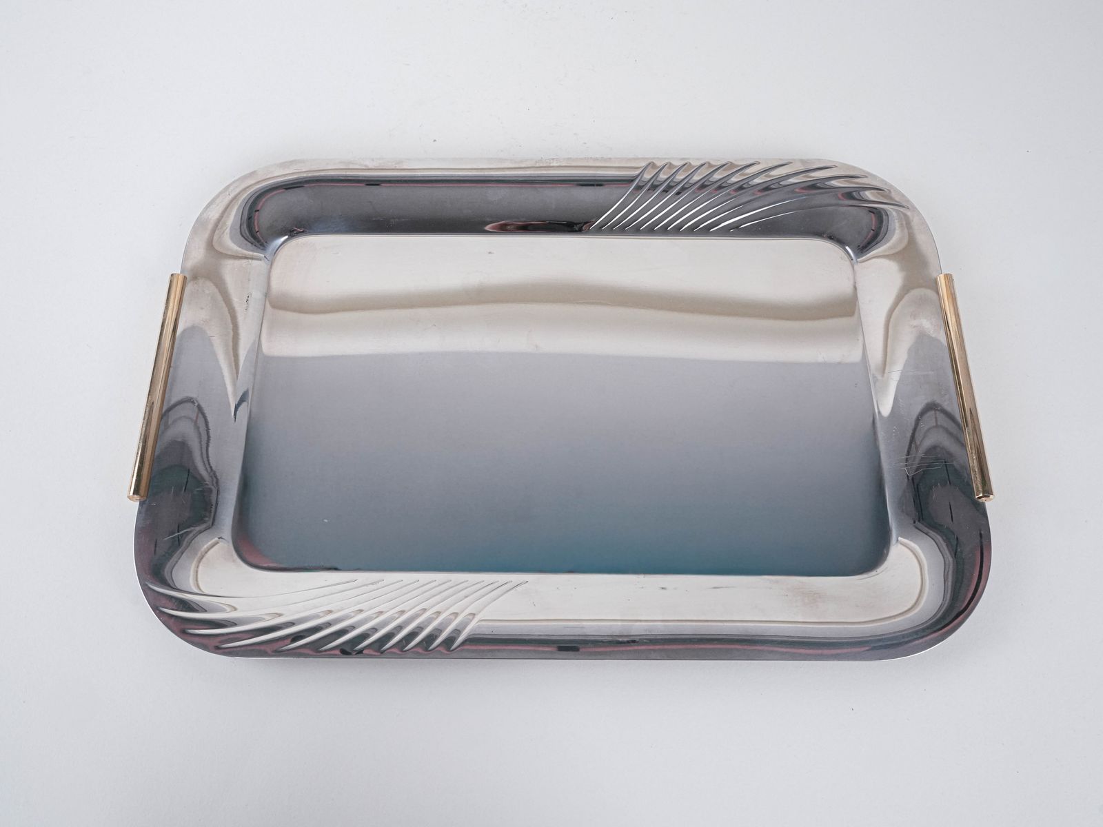 Stainless Steel Tray, Italian Design, 1970s, Made In Italy photo for sale