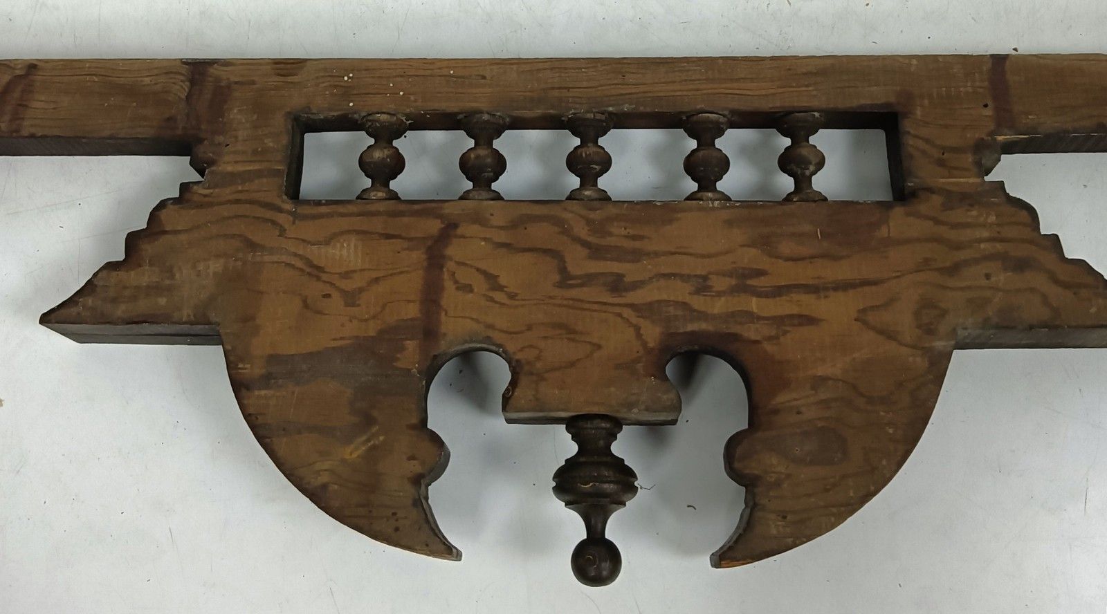 Antique Pediment Over Door Carved Wood Architectural Reclaimed Salvaged  Spindle photo vintage