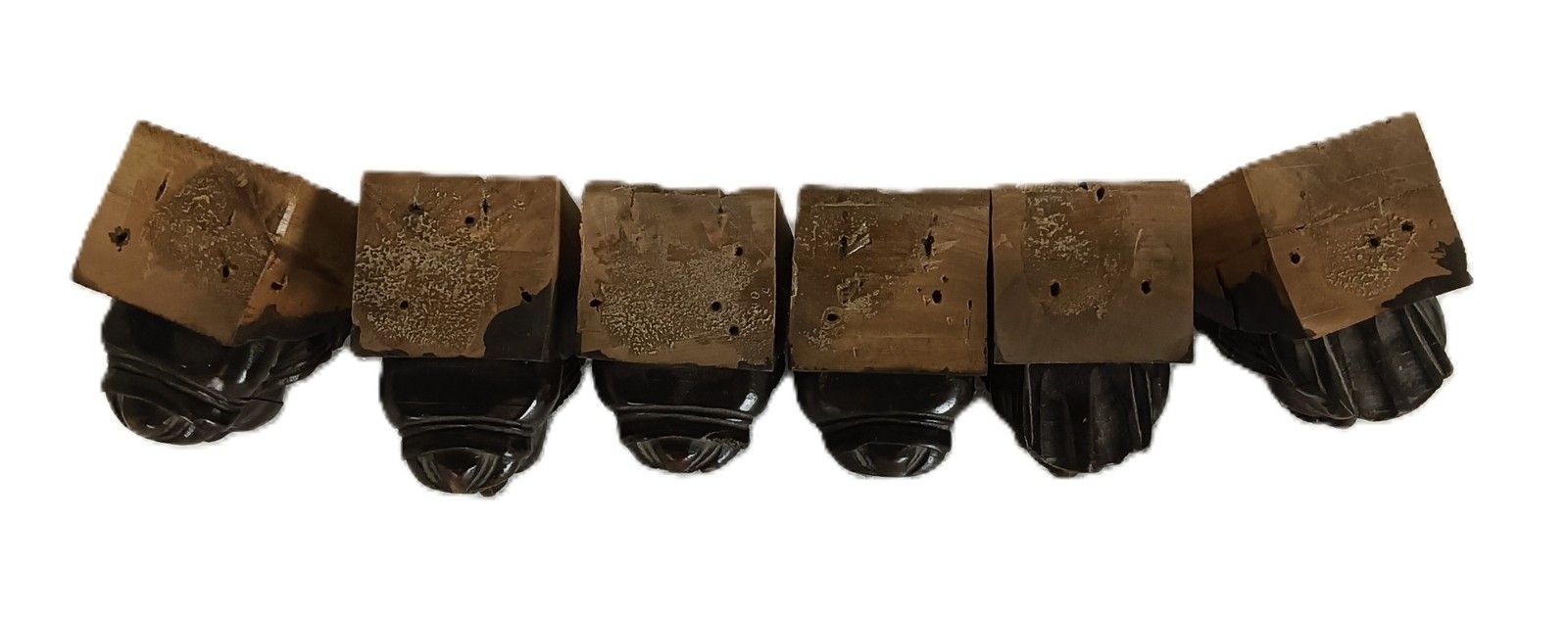 Antique Set Of 6  Corbels Hand Carved Wood Architectural Reclaimed Figurine Head photo Home Decor