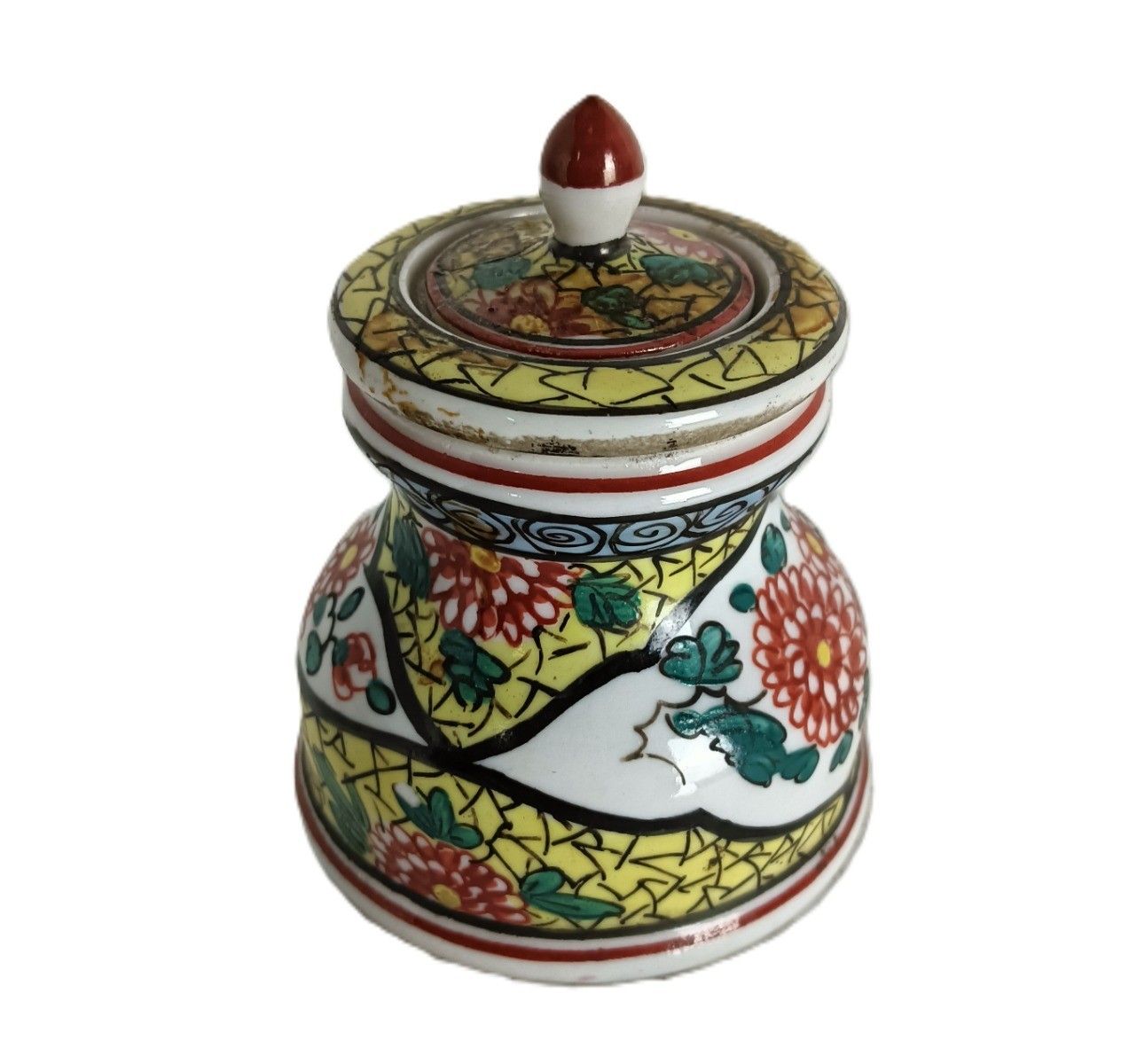 Antique Porcelain Japanese Inkwell Decorative Polychrome photo Home Decor