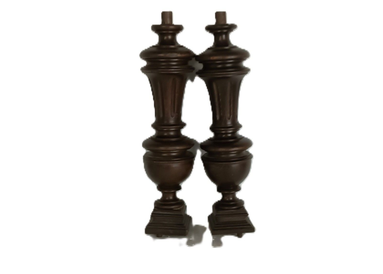 Set Of 2 Reclaimed Carved Wood Large Spindles Balusters Trim Posts Pillars Salva photo furniture