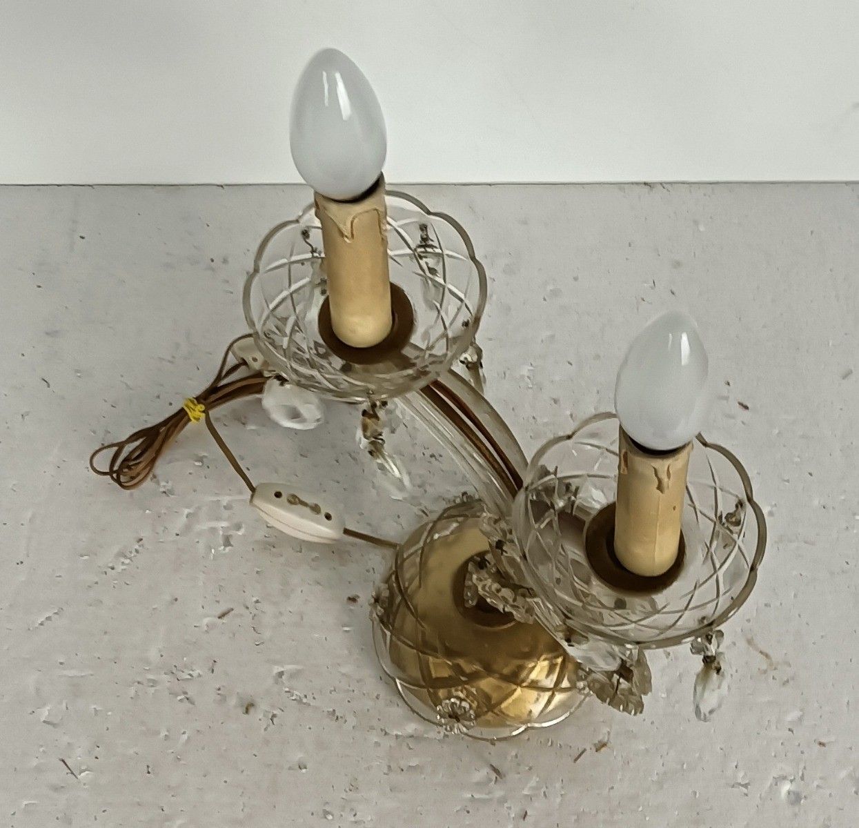 Desk Lamp  Revival French Empire Therese Style Brass Ornate  Prisms Working photo buy