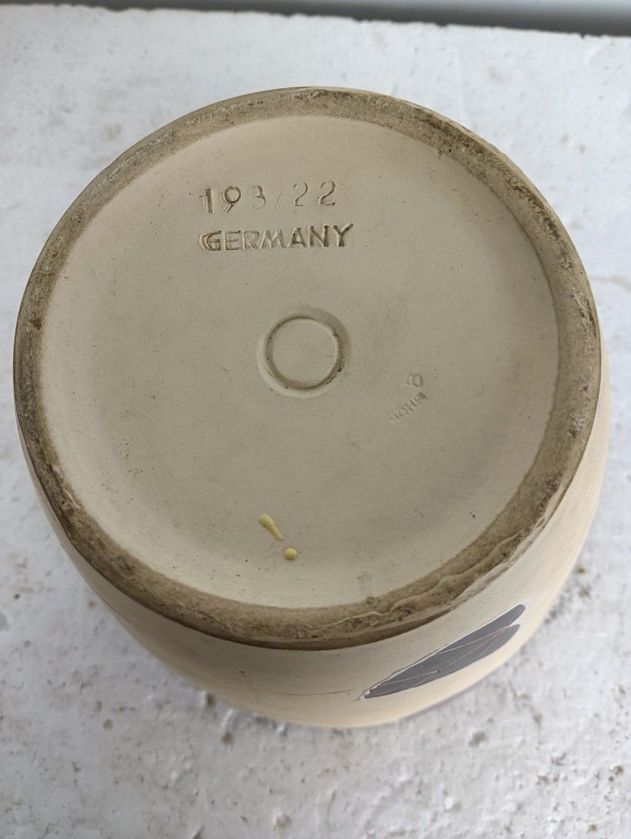 Vintage Modernist Ceramic Pottery Faience Planter Leafs West Germany Dumler Und photo 54.0