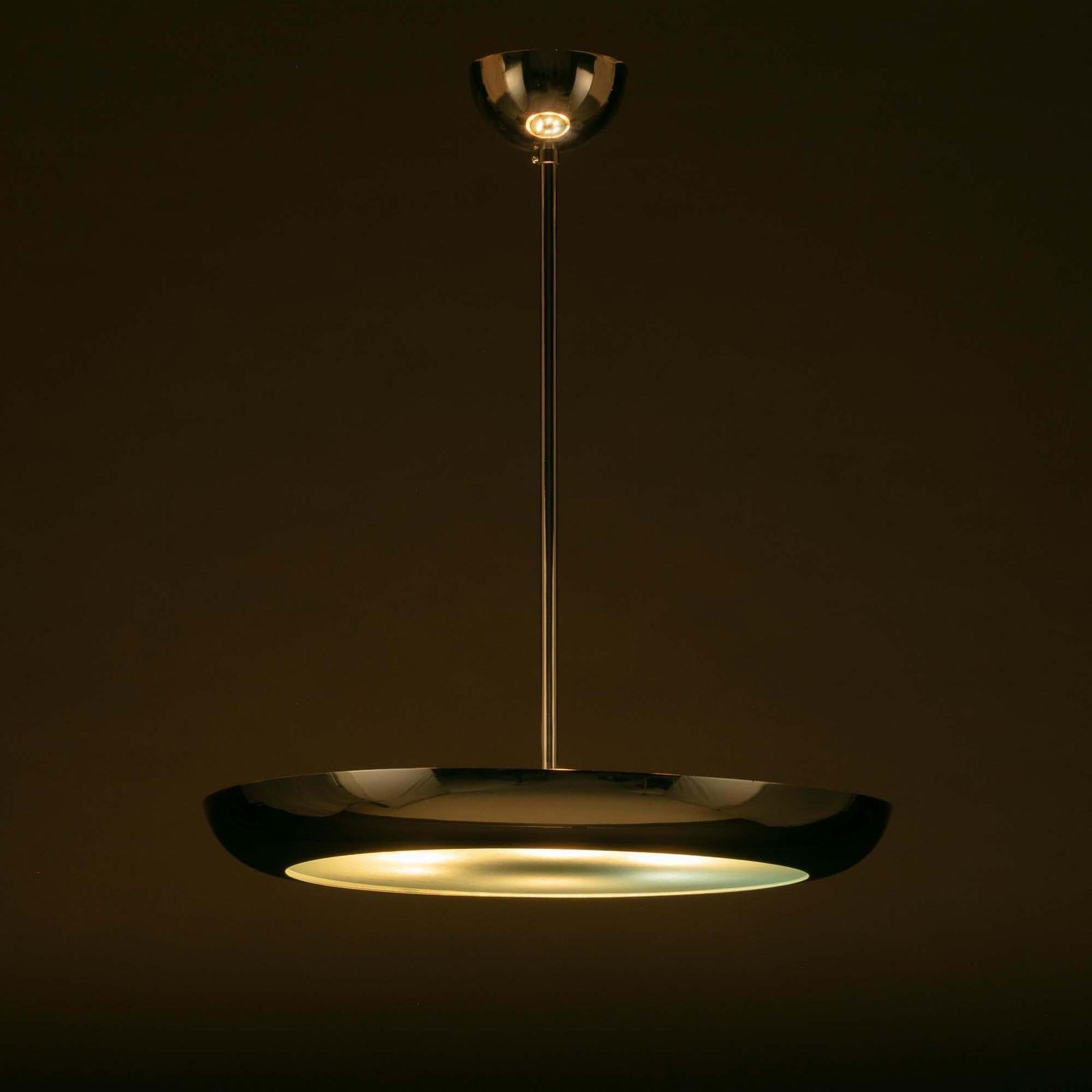 1950s ‘Halo’ Chrome Pendant By Josef Hůrka For Napako, 39 Cm photo buy