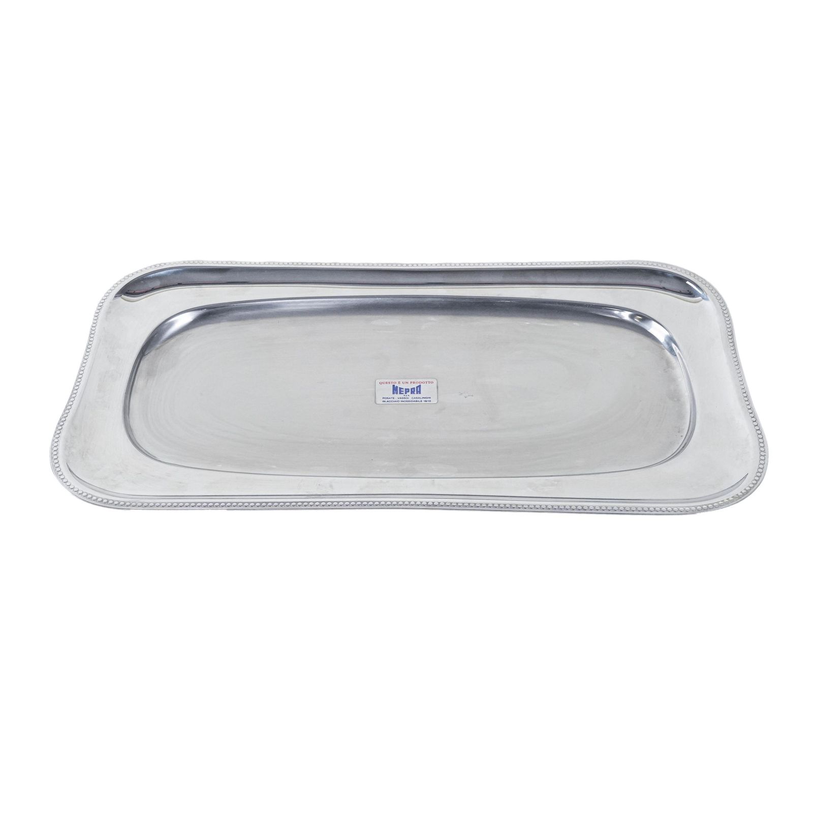 Steel Tray, Italian Design, 1970s, Manufactured By Mepra