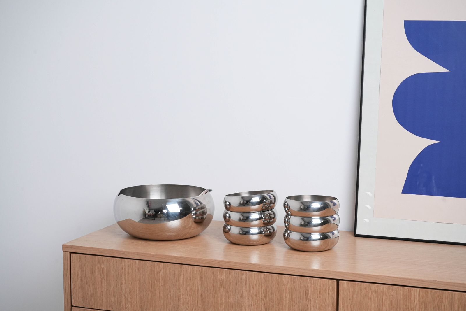 Set Of Stainless Steel Bowls, Italian Design, 1980s, Made In Italy photo buy