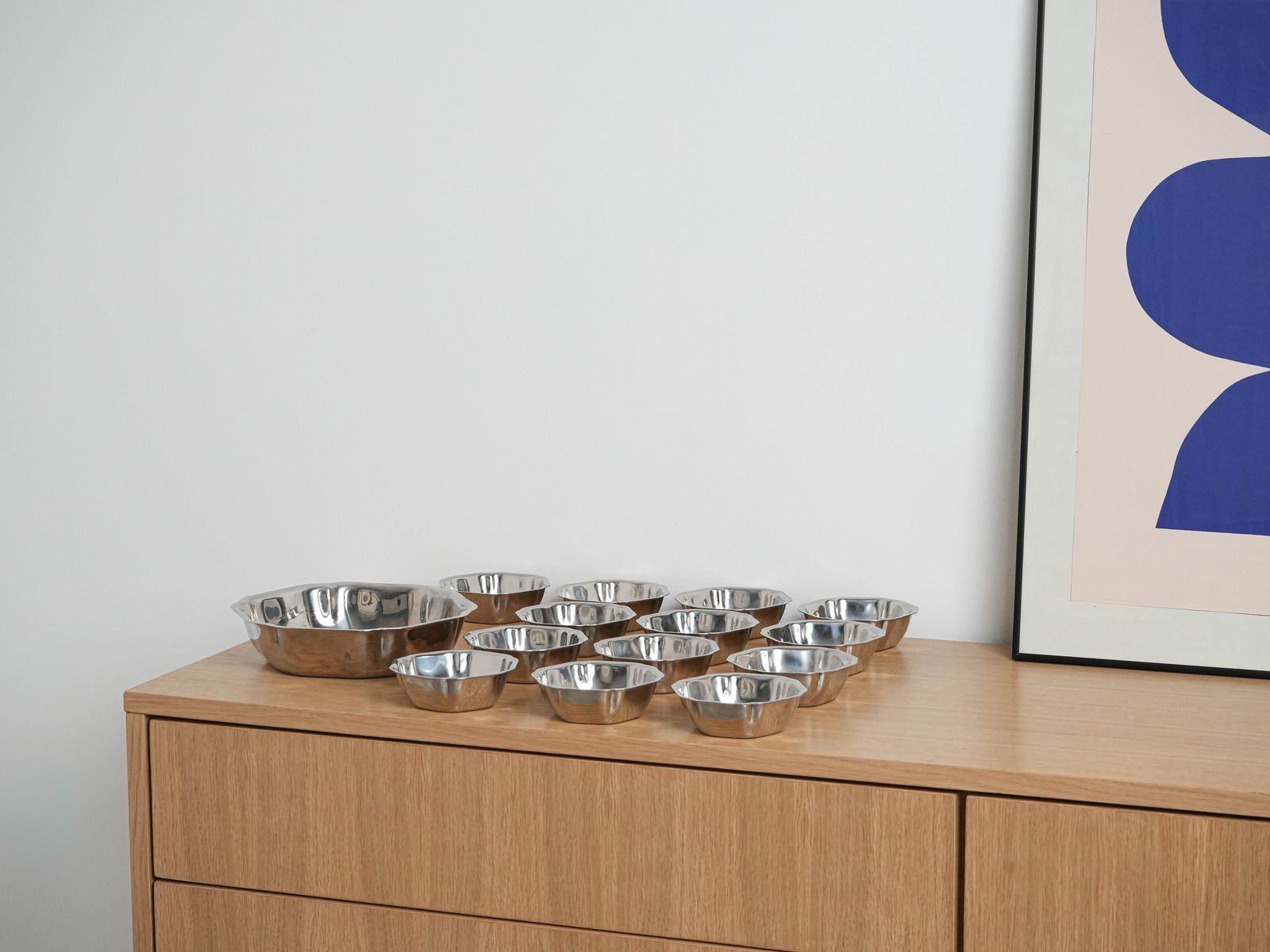 Set Of Stainless Steel Bowls, Italian Design, 1980s, Made In Italy photo vintage