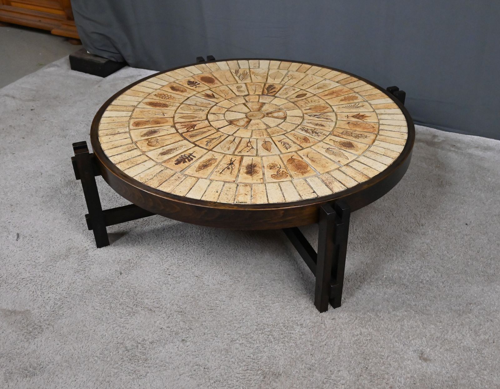 Coffee Table Signed R. Capron, Les Herbiers Collection, Vallauris – 1960 photo Furniture