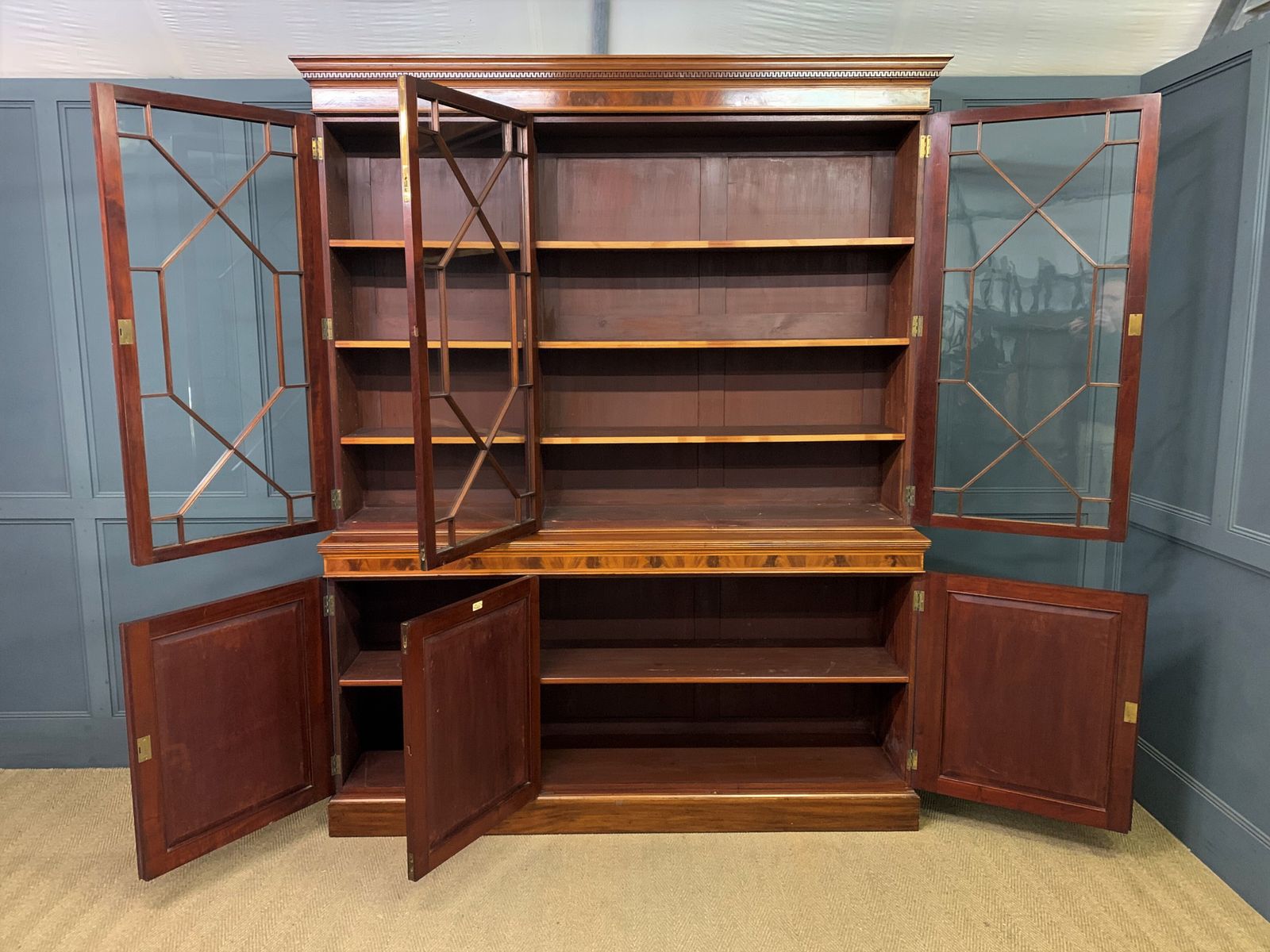photo vintage Edwards & Roberts Inlaid Mahogany Bookcase