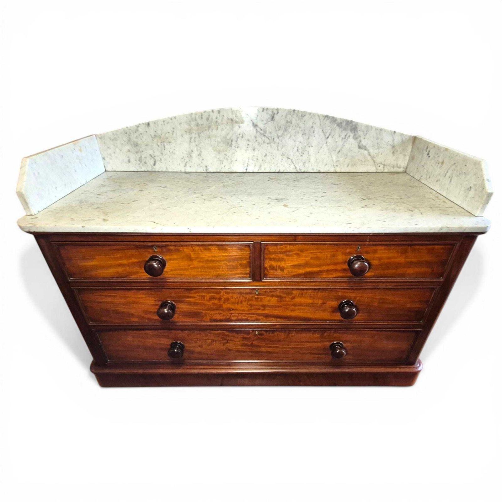 photo vintage Antique Victorian Marble Top Sideboard Mahogany Chest Kitchen Unit