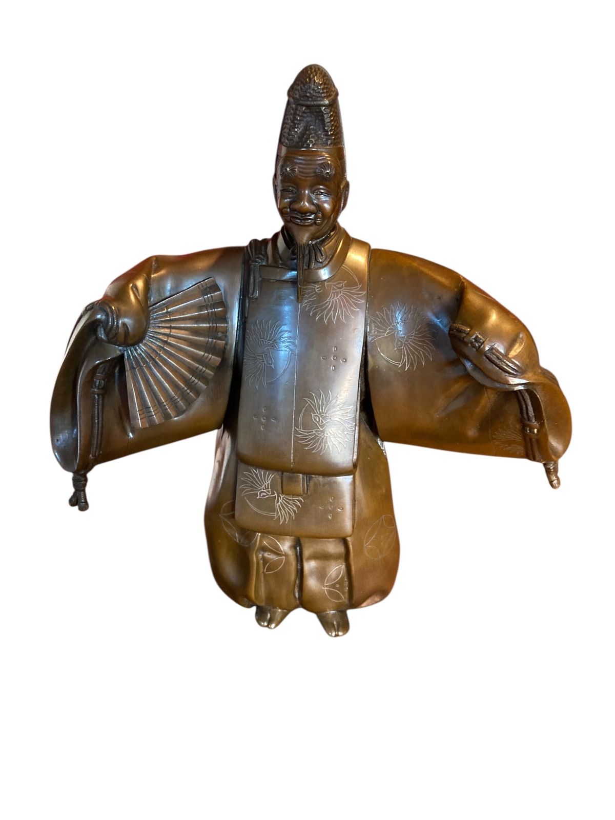 Japanese Bronze Noh Actor, Meiji Period (1868 1912), Signed 'Matsumori' photo Art