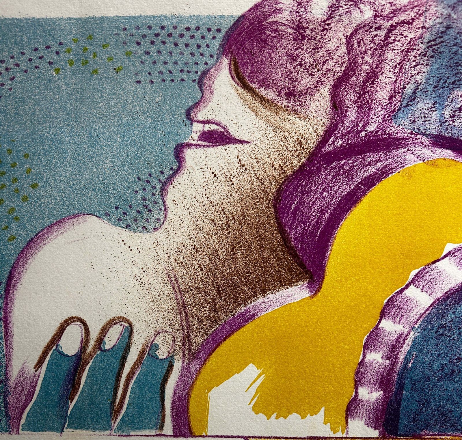 Surrealist Signed Lithograph/Screen Print Micheal Roschlau B.1942 German photo Art