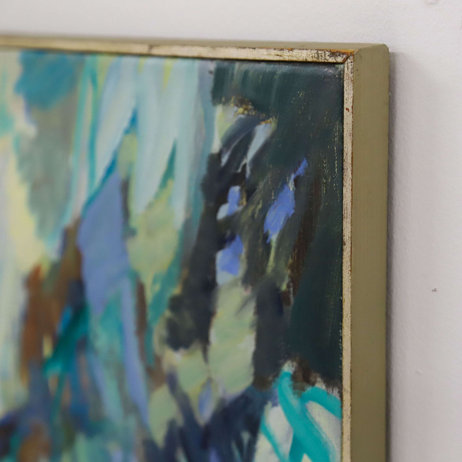 Abstract Danish Oil Painting By W Seidel Signed And Dated 1994 photo vinterior