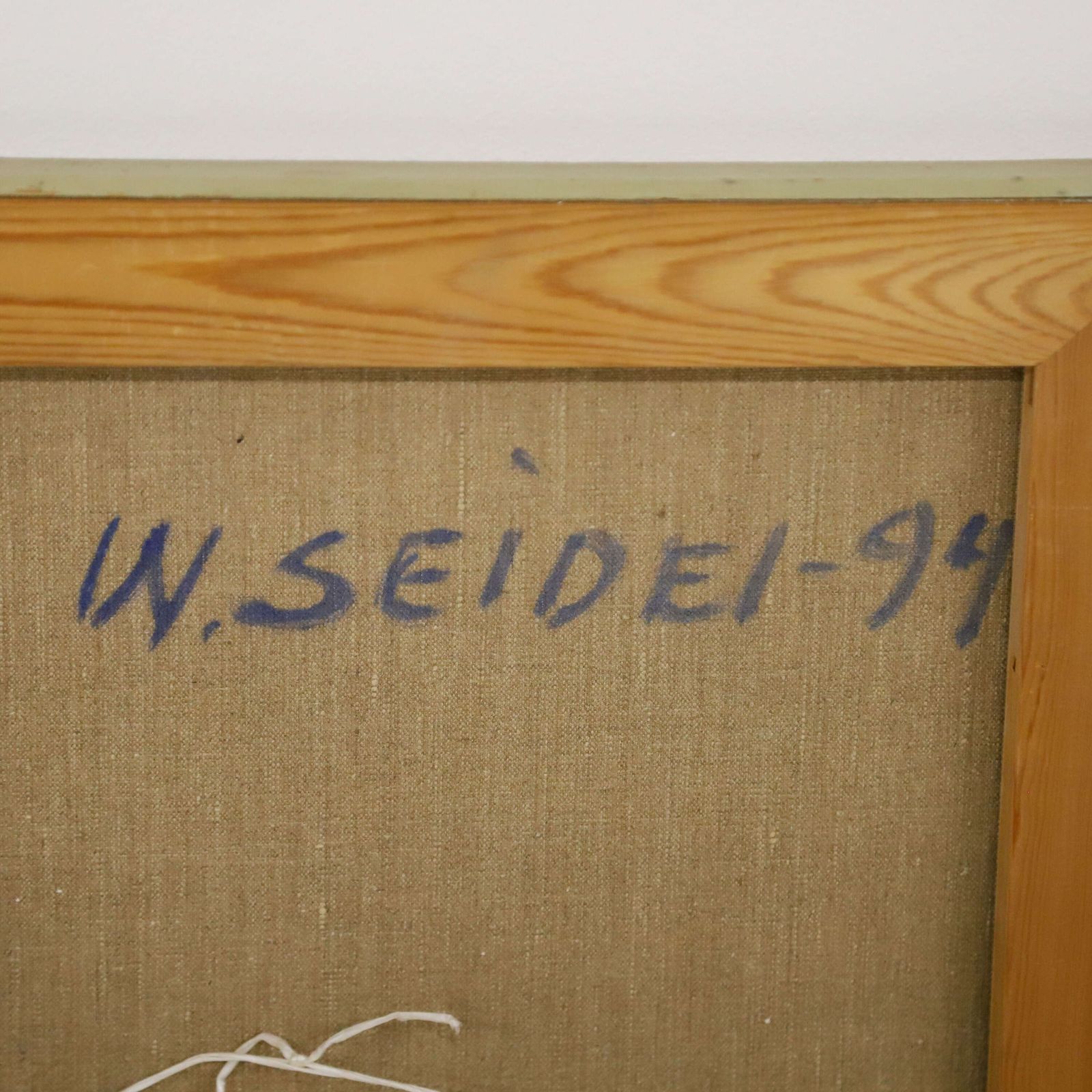 Abstract Danish Oil Painting By W Seidel Signed And Dated 1994 photo vintage