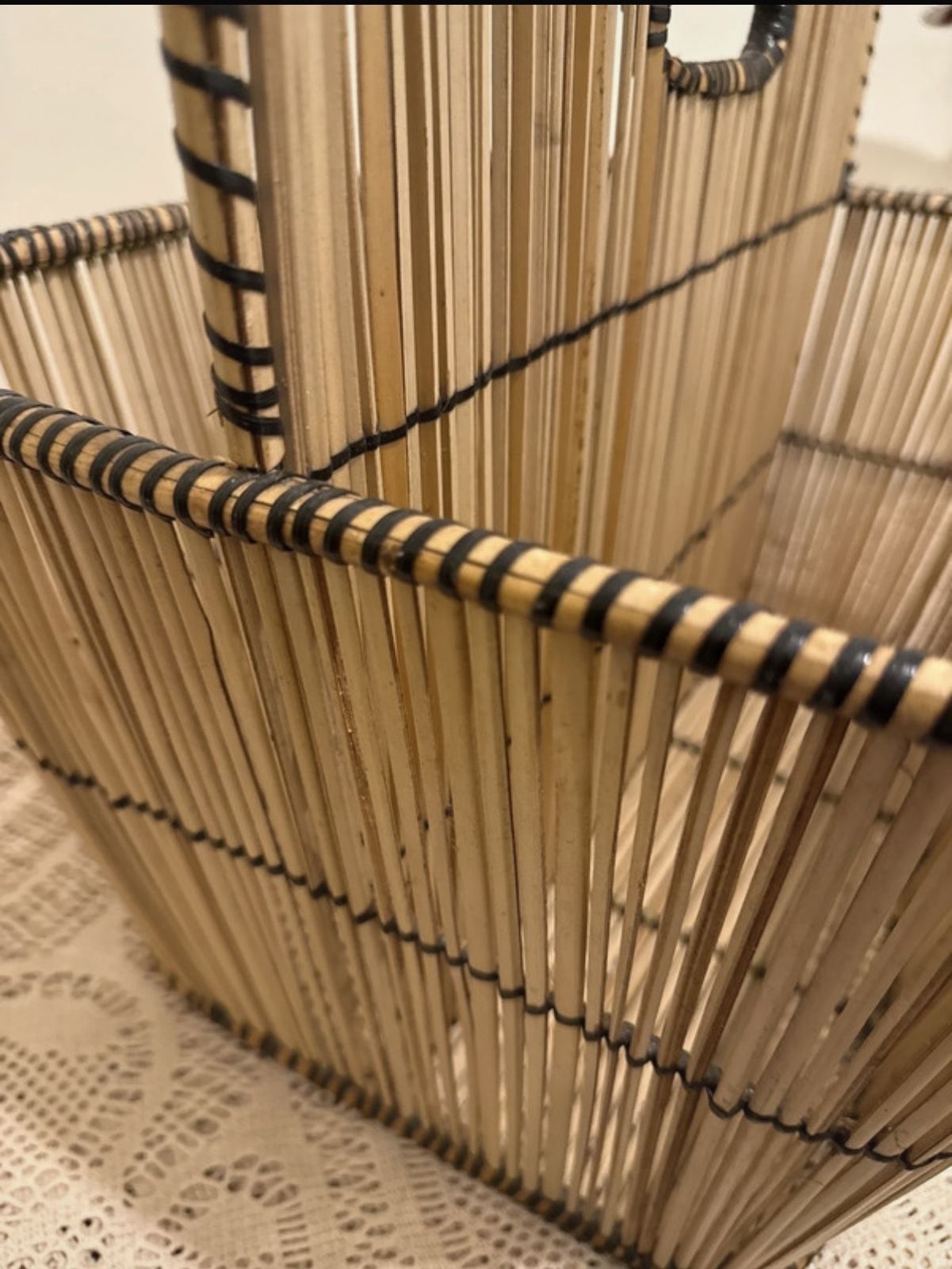 Vintage Bamboo Magazine/Vinyl Holder photo vinterior