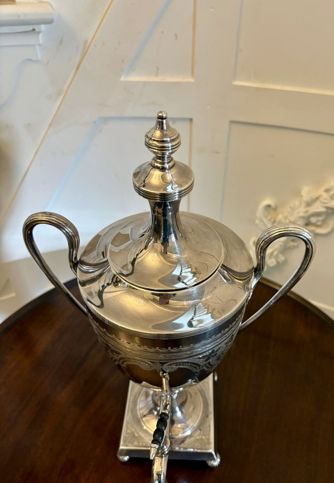 Home Decor Antique 19tth Centuryt Walker & Hall Sheffield Silver Plated Tea Urn photo