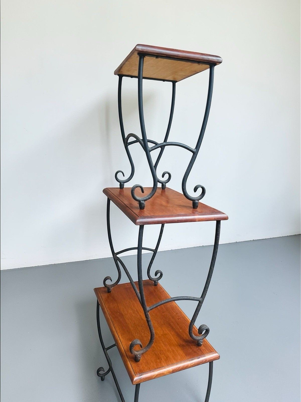 Vintage Habitat Teak And Iron Nest Of Tables Retro C1960s Very Decorative photo vintage