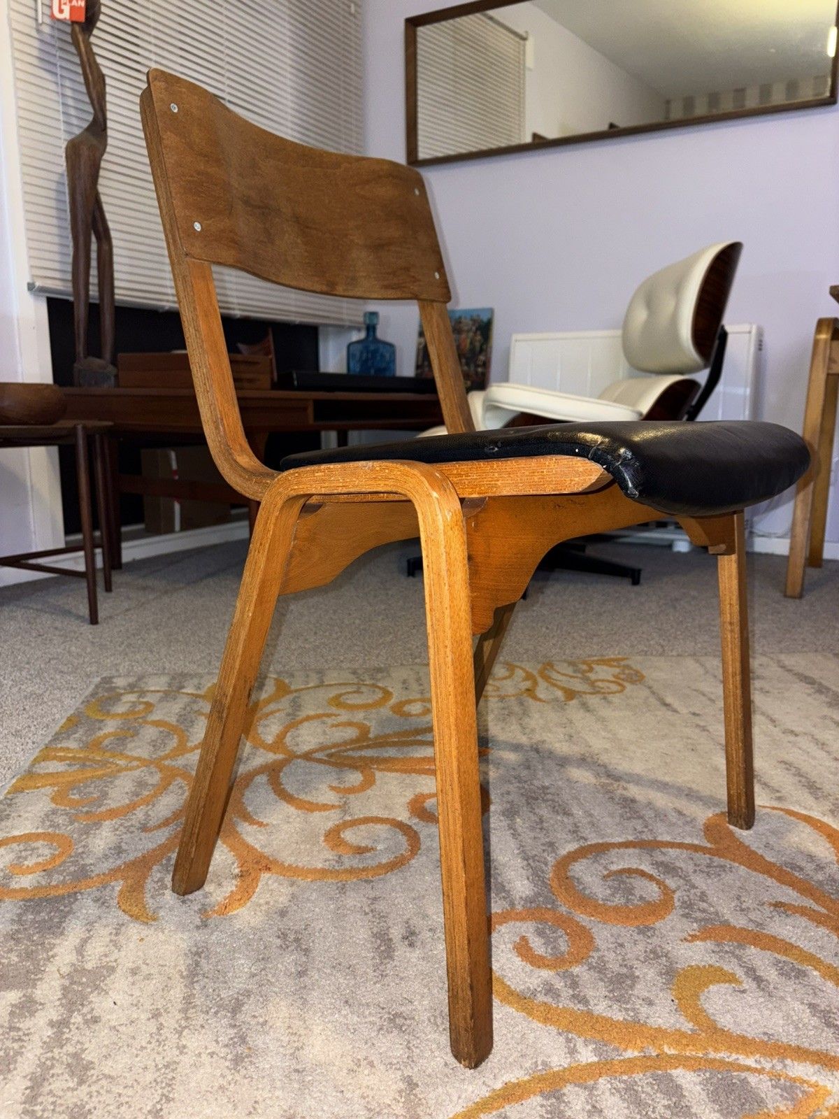 photo vintage Esavain Bent Plywood Stacking Desk & Tecta Chair Mcm   Alvar Aalto Style