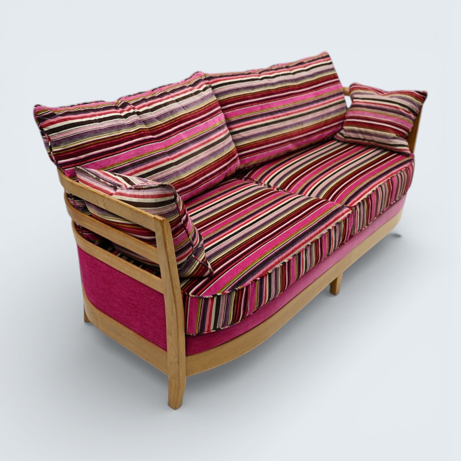 Ercol Pink 3str Sofa Genuine Ercol Upholstery Light Blonde Finish Free Delivery* photo vintage