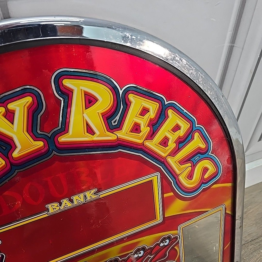 Retro Arcade Front Glass Crazy Reels Slot Machine Panel Display Sign Upcycle photo Home Decor