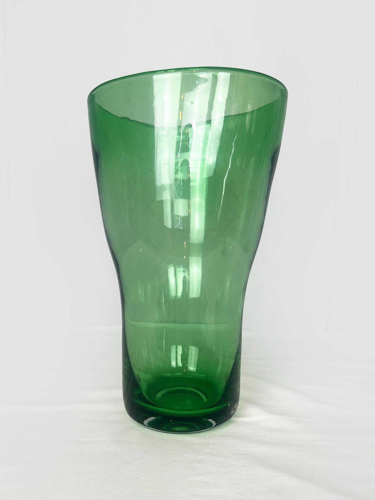 Vintage 1990s Large 12” Ikea Maria Vinka Blown Glass Green Vase / Stockholm Collection / Handblown Vase / Vintage Ikea Sweden Vase