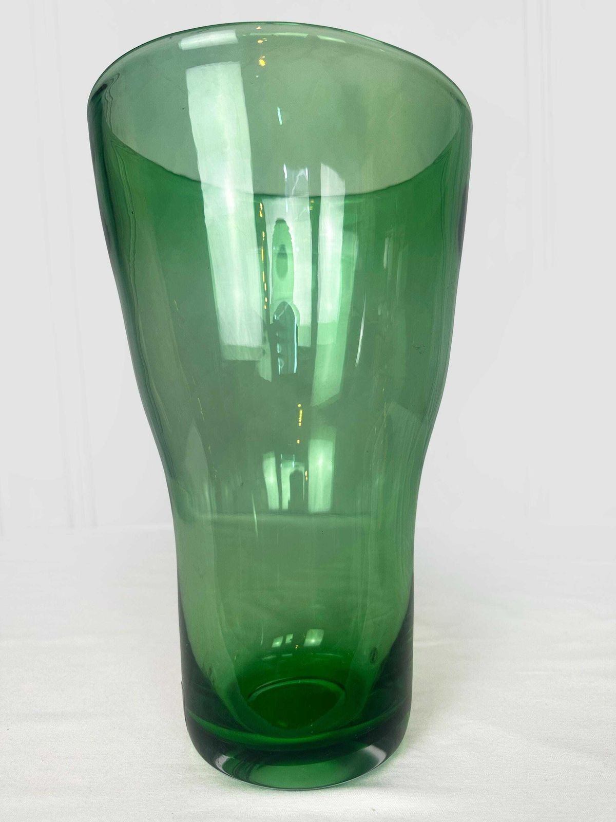 Vintage 1990s Large 12” Ikea Maria Vinka Blown Glass Green Vase / Stockholm Collection / Handblown Vase / Vintage Ikea Sweden Vase photo 66.0