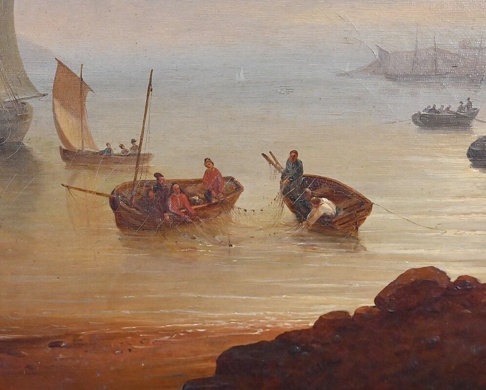 photo for sale Painting "Light On The Port", French School, 19th Century