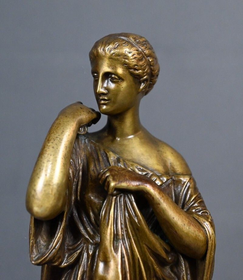 photo buy Bronze Sculpture "Diana Of Gabii", After Praxiteles, Signed Raingo Frères – 2nd Half Of The 19th Century