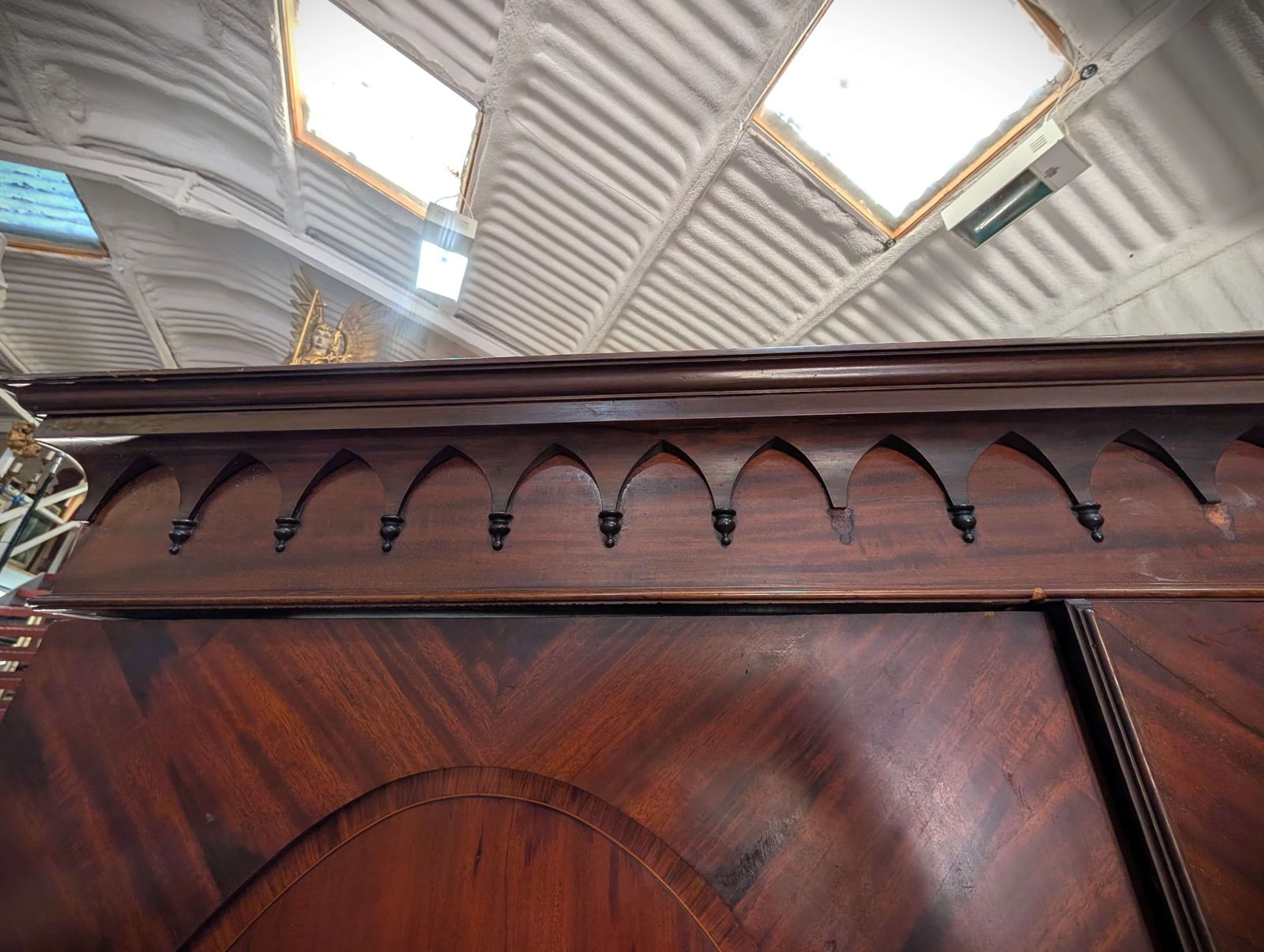 Very Well Made Edwardian Mahogany Linen Press In Two Sections photo furniture