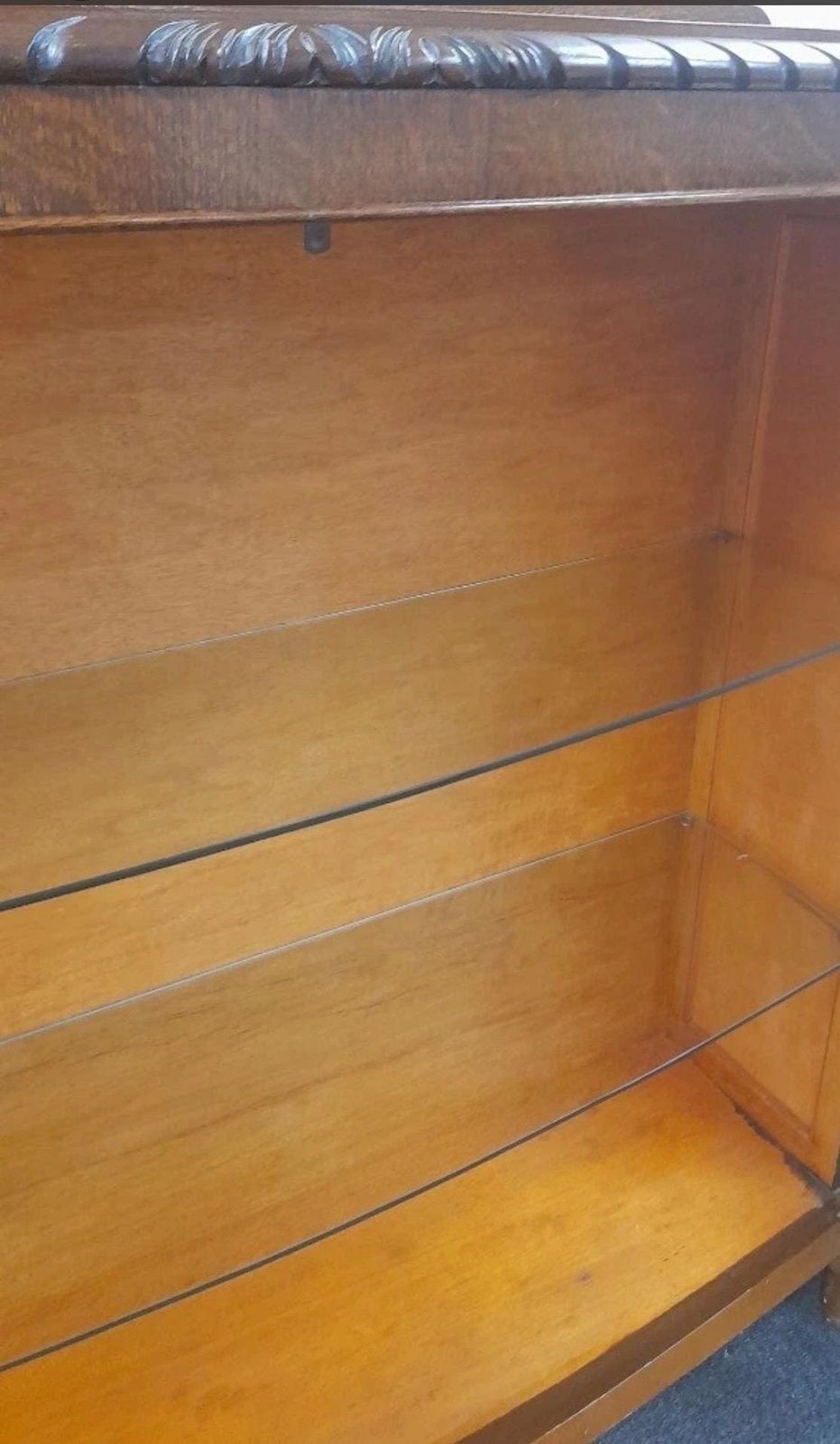 Art Deco Vintage Oak Drinks Cabinet | Arched Glass Bar Display Commission photo Furniture
