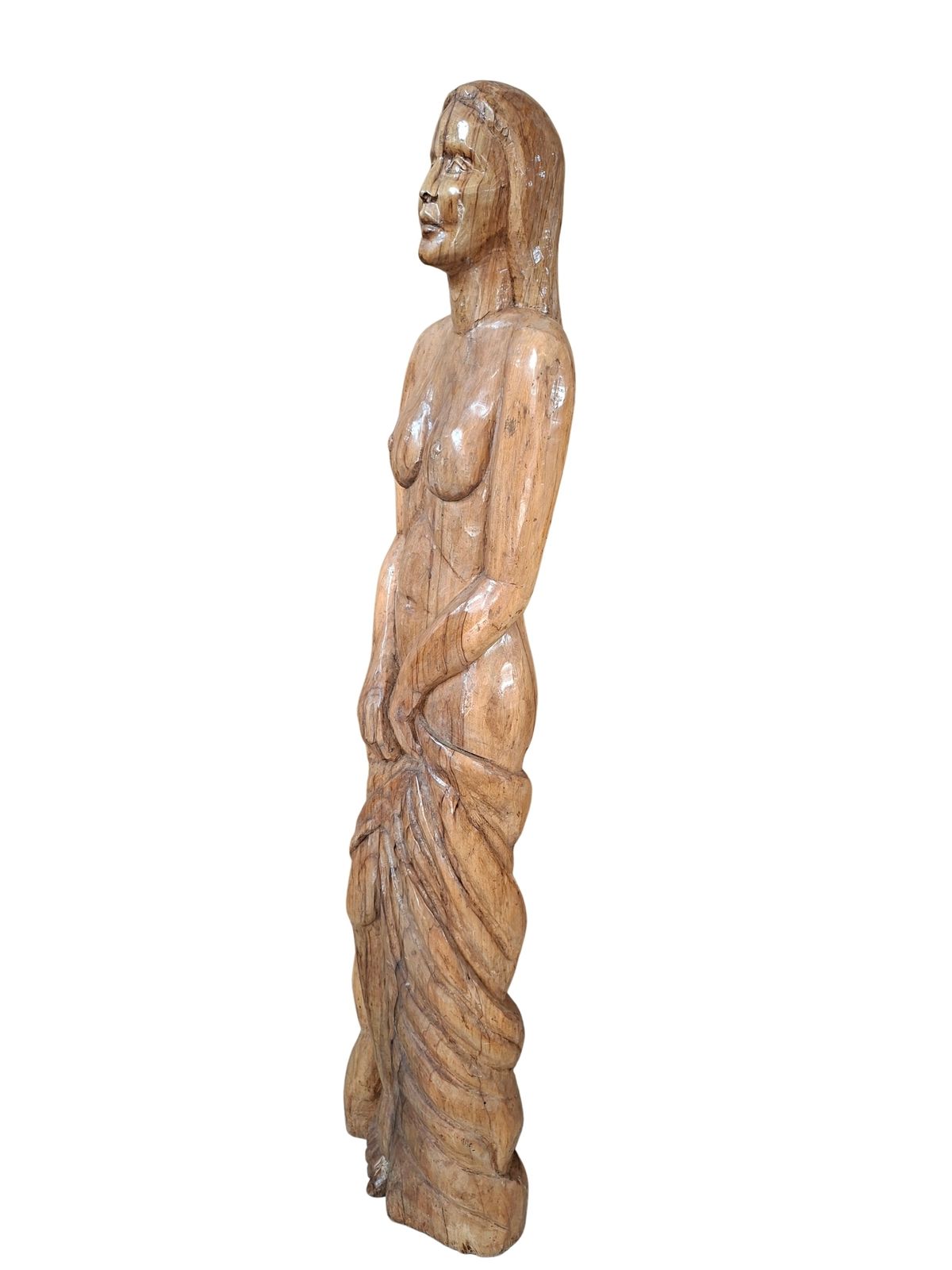 Art Importante Scultura Lignea Del XX Secolo Nudo Femminile '40 photo