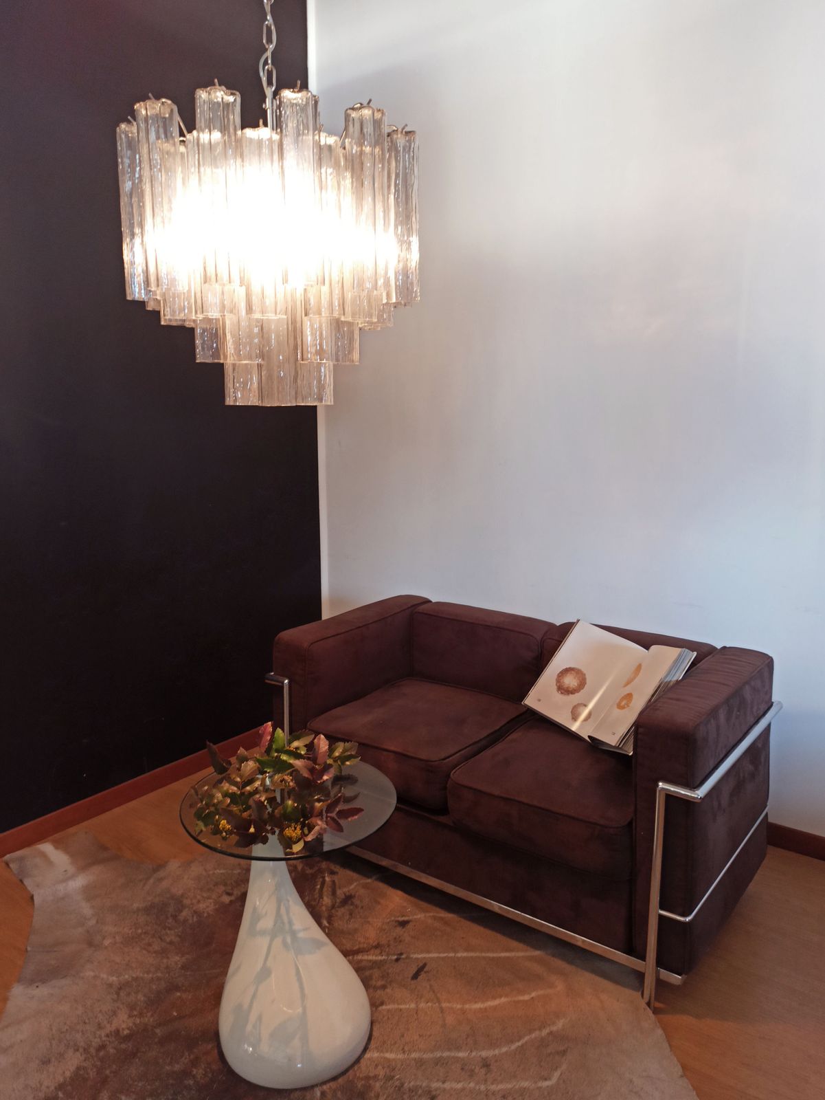 Fantastic Murano Glass Tube Chandelier   36 Smoked Glass Tube photo 870.0