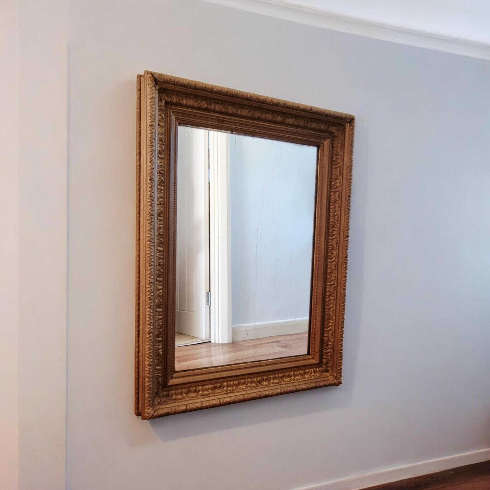 Large Fine Quality Antique Wood And Gold Gilt Mirror photo furniture