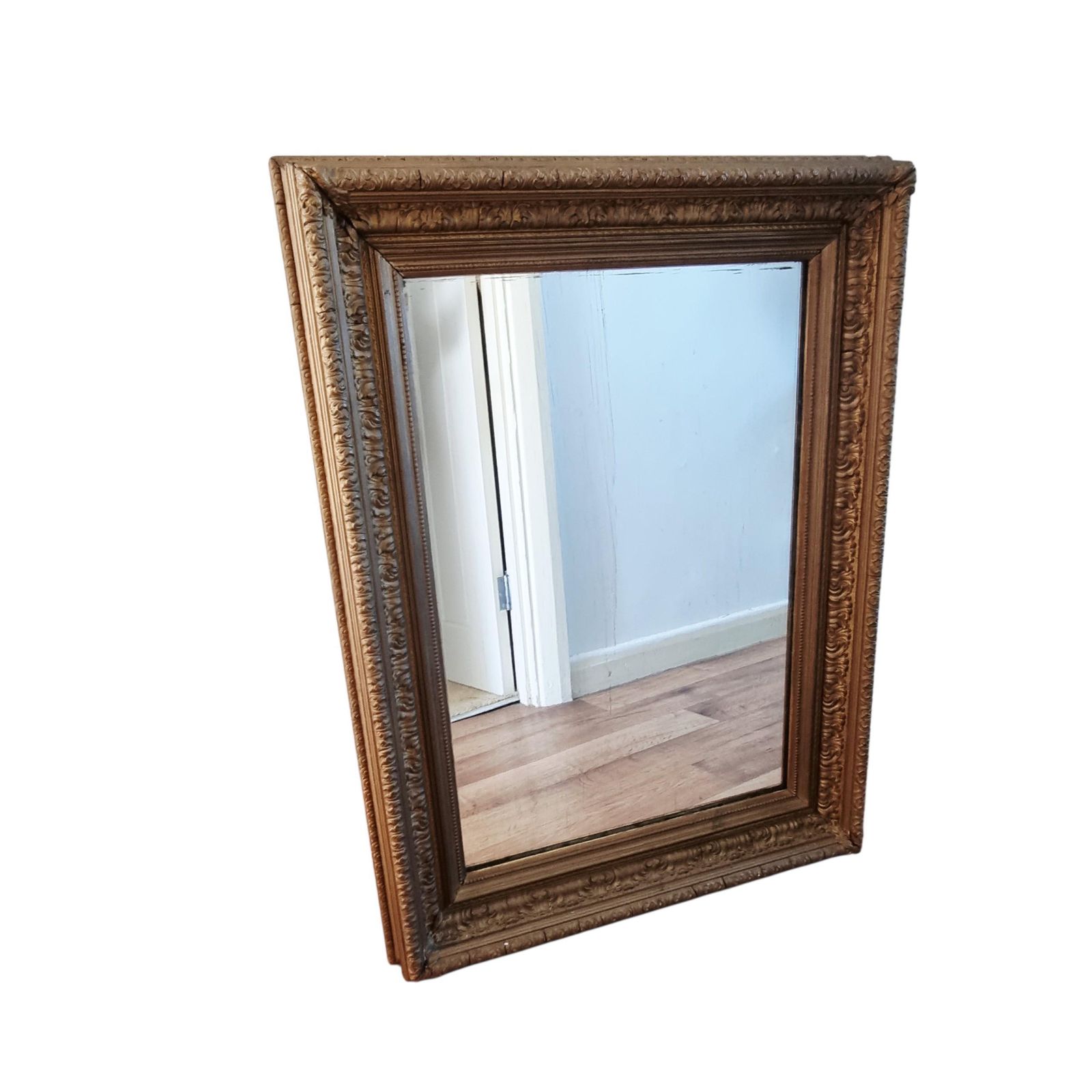 Large Fine Quality Antique Wood And Gold Gilt Mirror photo for sale