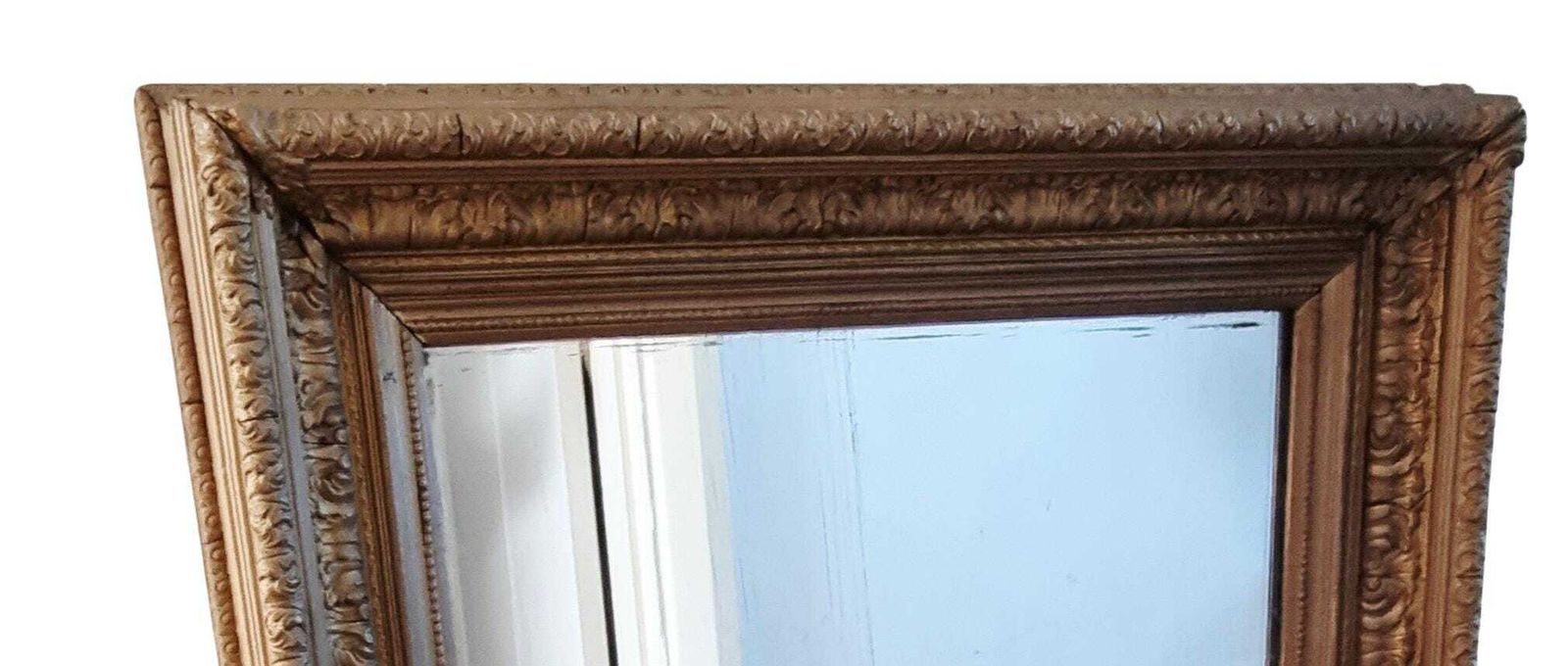 Large Fine Quality Antique Wood And Gold Gilt Mirror photo vintage