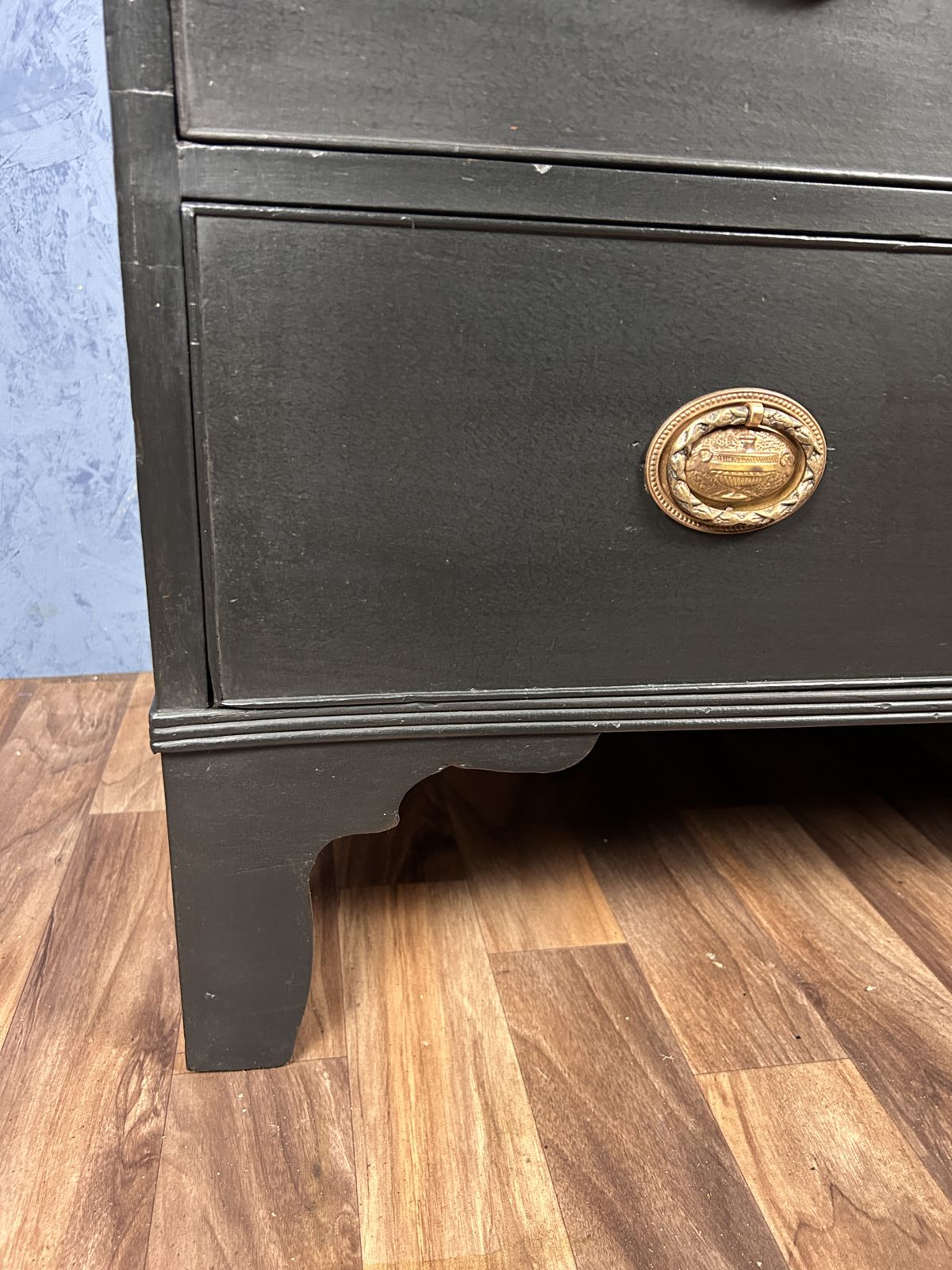 Georgian Ebonised Design Chest Of Drawers With Brass Handles photo buy