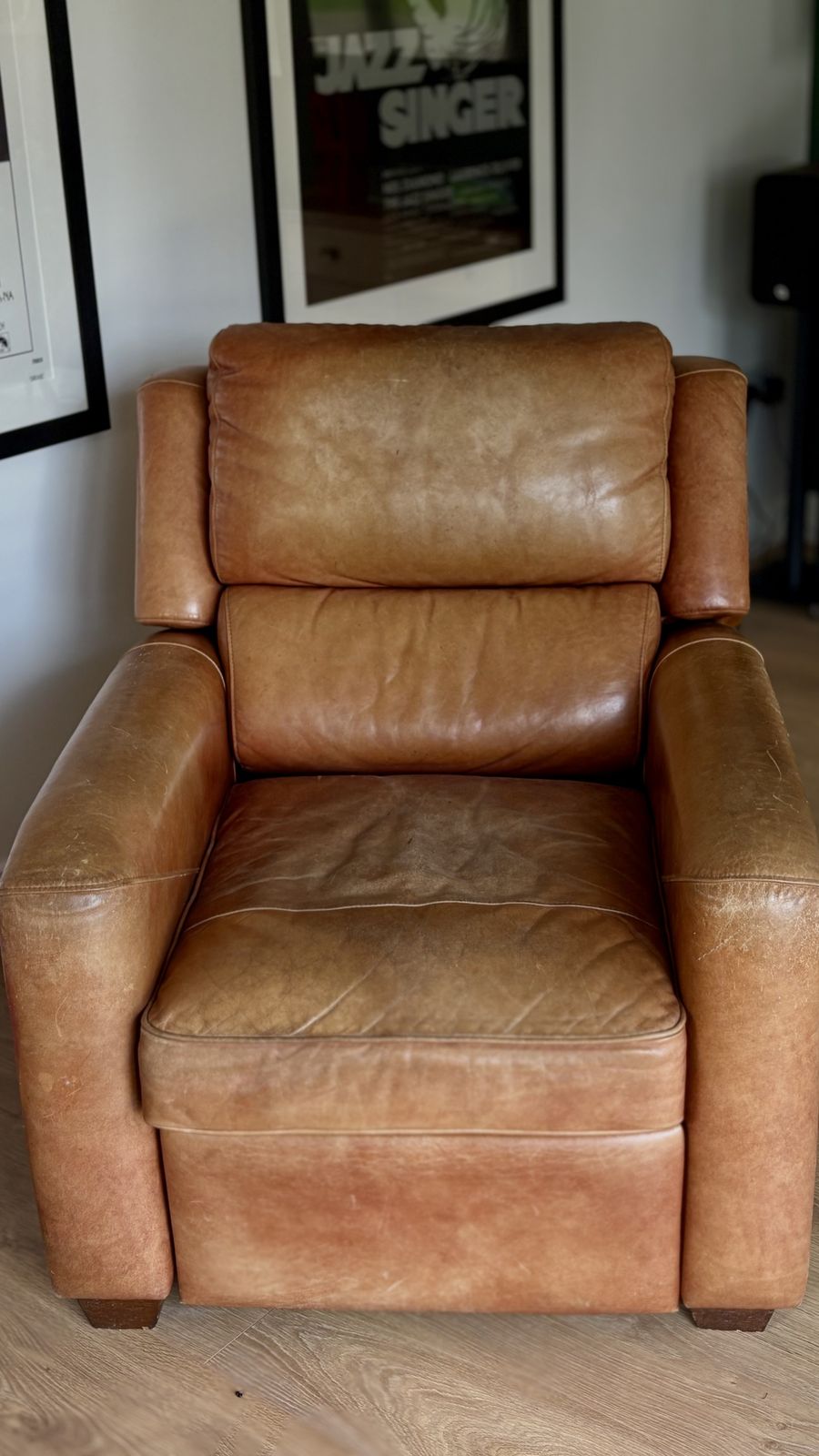 Leather Reclining Club Chair