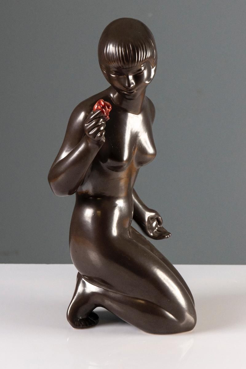 Figuratief Keramisch Beeldhouwwerk, J. Forejtová, Jaren 1960, Tsjecho Slowakije photo for sale