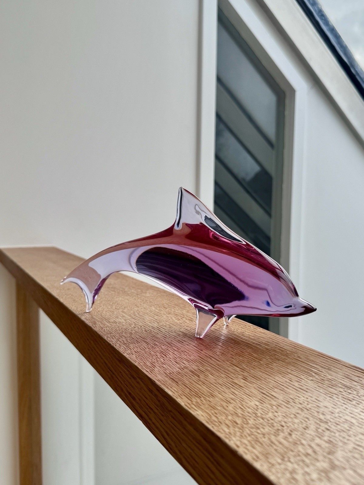 Art Glass Dolphin Sculpture By Miloslav Janku železný Brod 1960s Mid Century