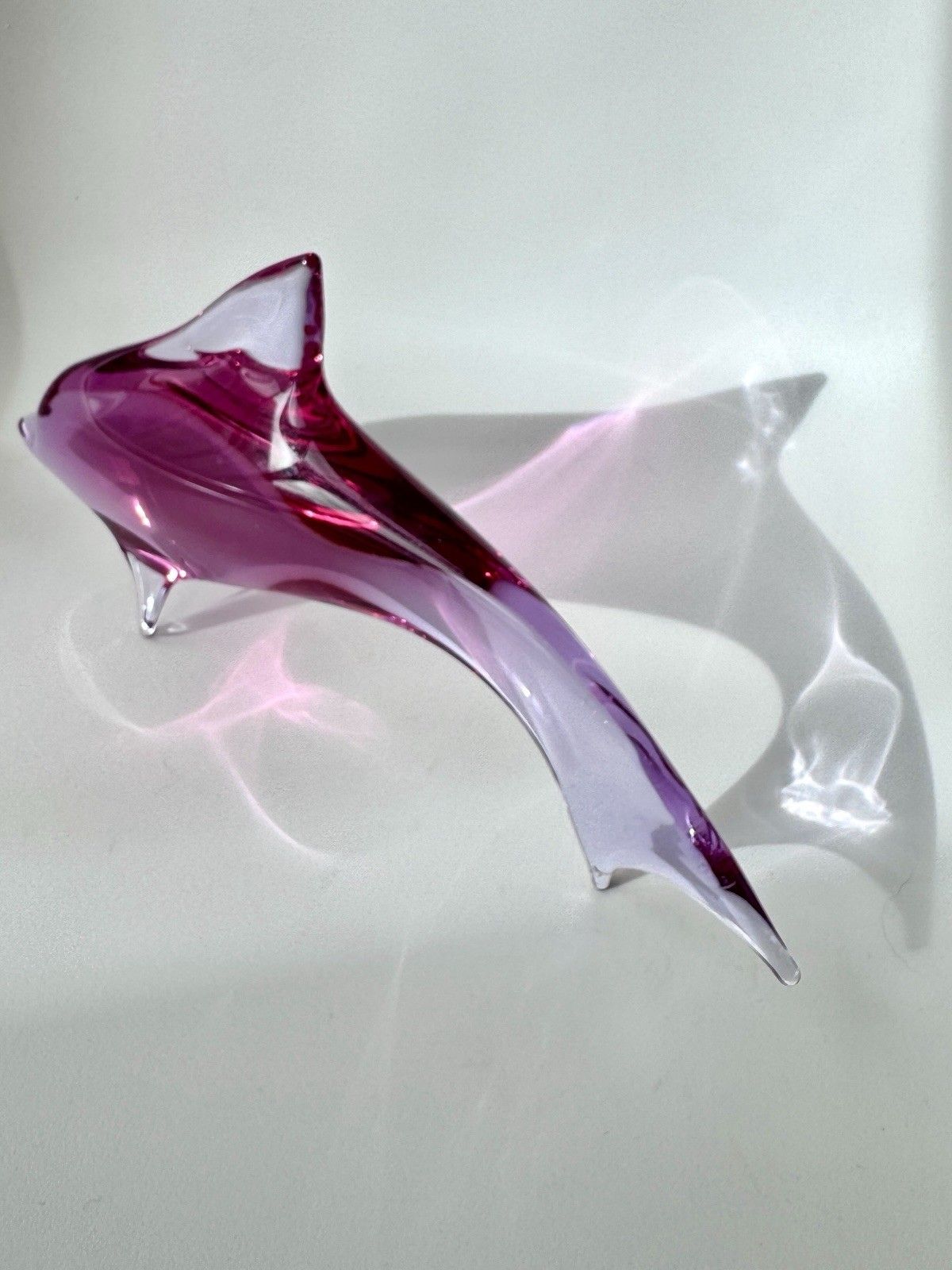 photo furniture Art Glass Dolphin Sculpture By Miloslav Janku železný Brod 1960s Mid Century