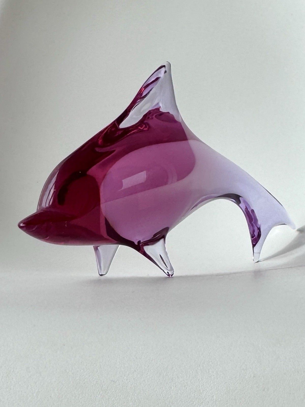Art Art Glass Dolphin Sculpture By Miloslav Janku železný Brod 1960s Mid Century photo