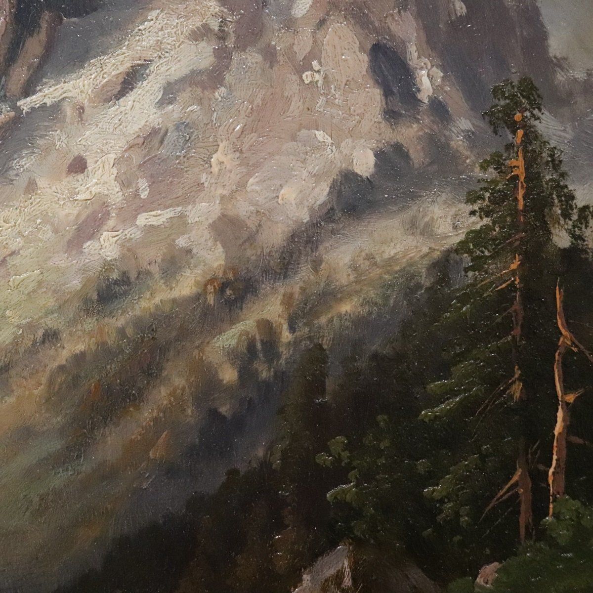 photo buy Mountain Landscape, Oil Painting On Board, 1972, Framed