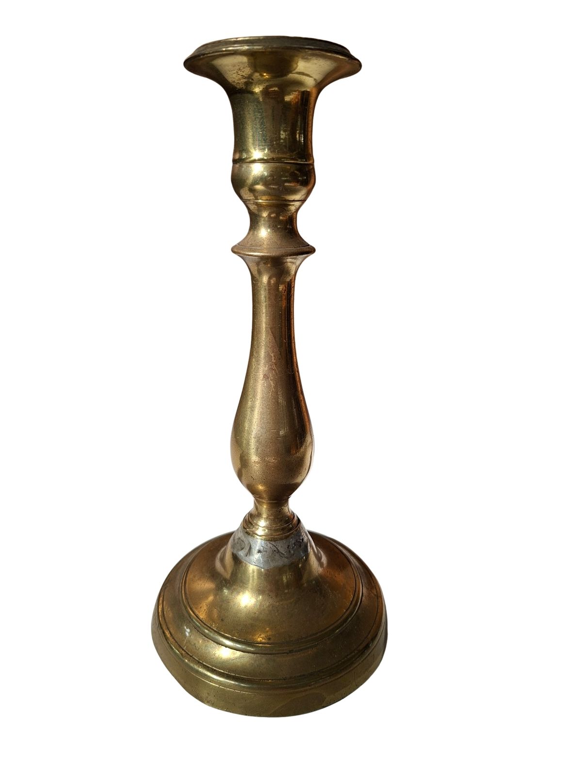 Coppia Di Candelabri Antichi In Ottone   Stile Classico H 21 Cm photo 216.39