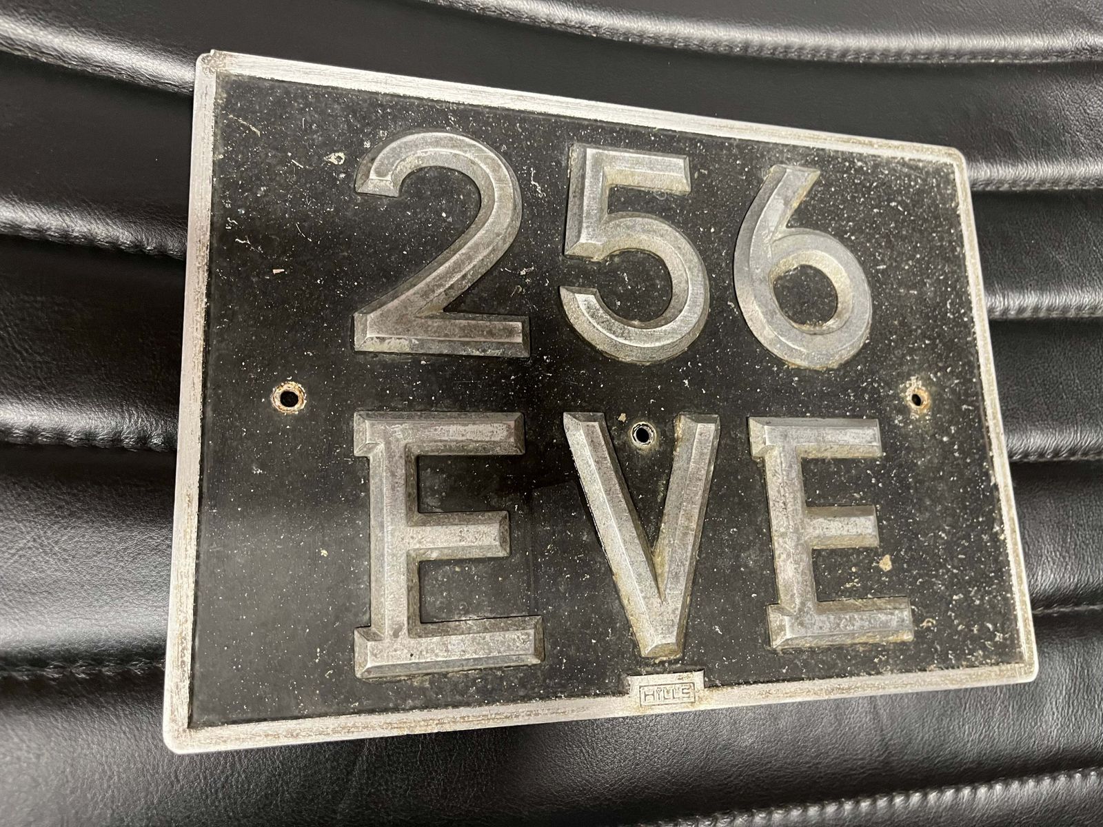 Vintage British Car Registration Plate 256 Eve C1950s photo furniture