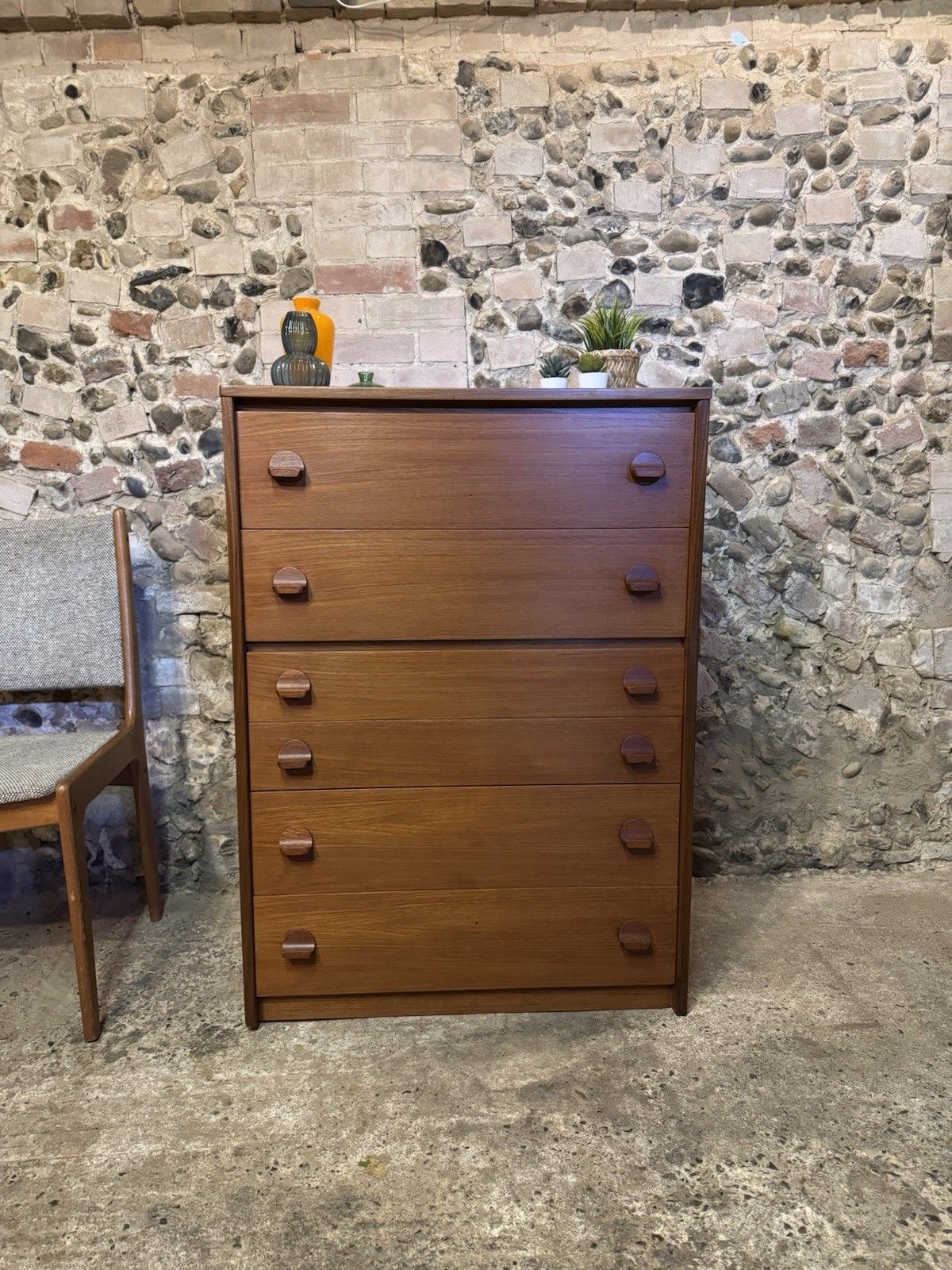 🚛 Vintage Mid Century Teak Chest Of Drawers Danish Scandinavian Design / Stag