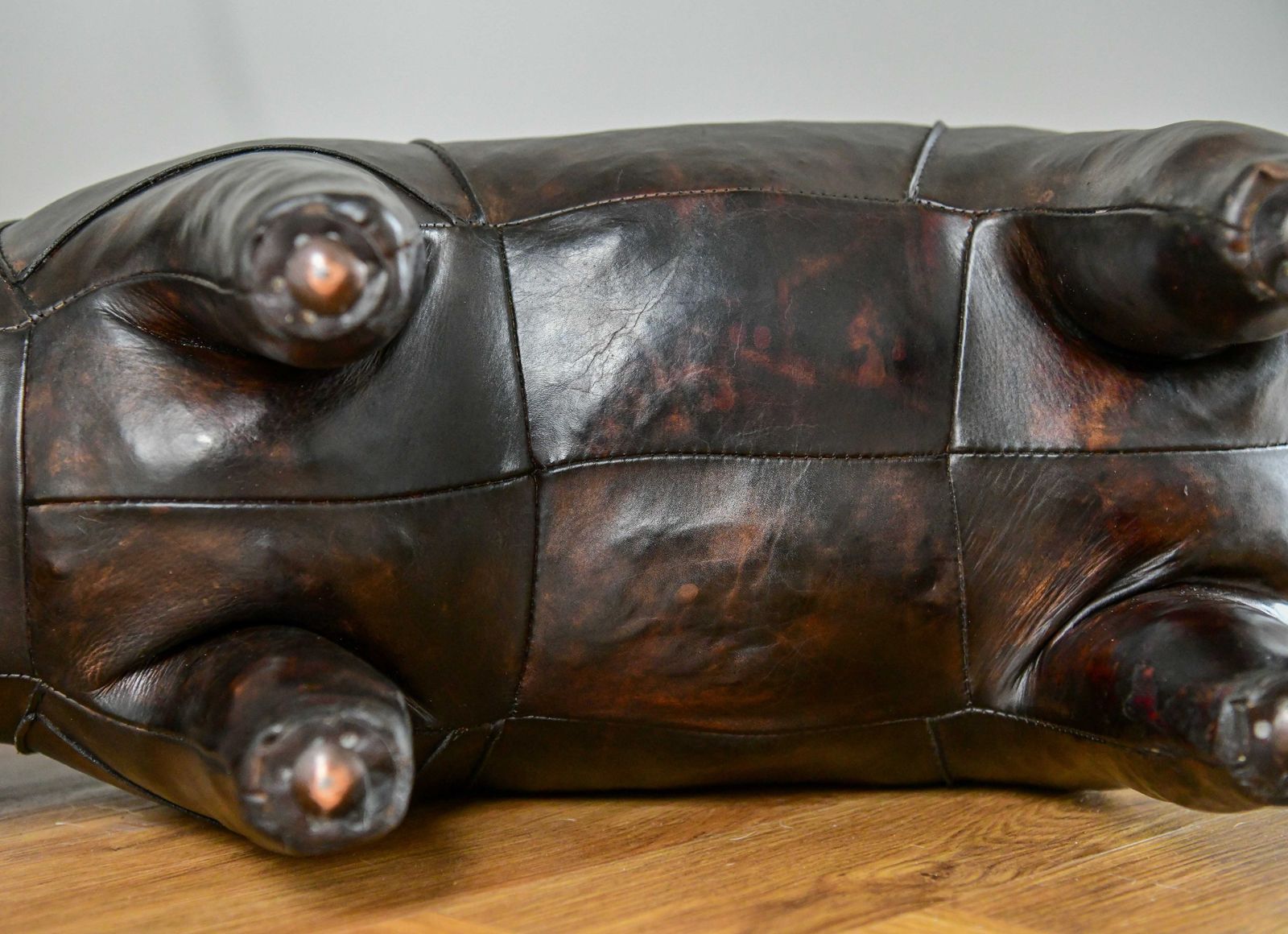 Original Dimitri Omersa Leather Rhino Footstool For Liberty's Of London, C1960 photo Furniture