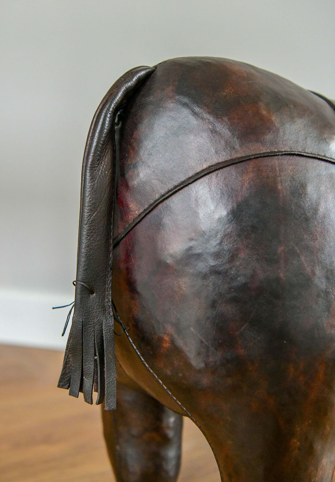 photo furniture Original Dimitri Omersa Leather Rhino Footstool For Liberty's Of London, C1960