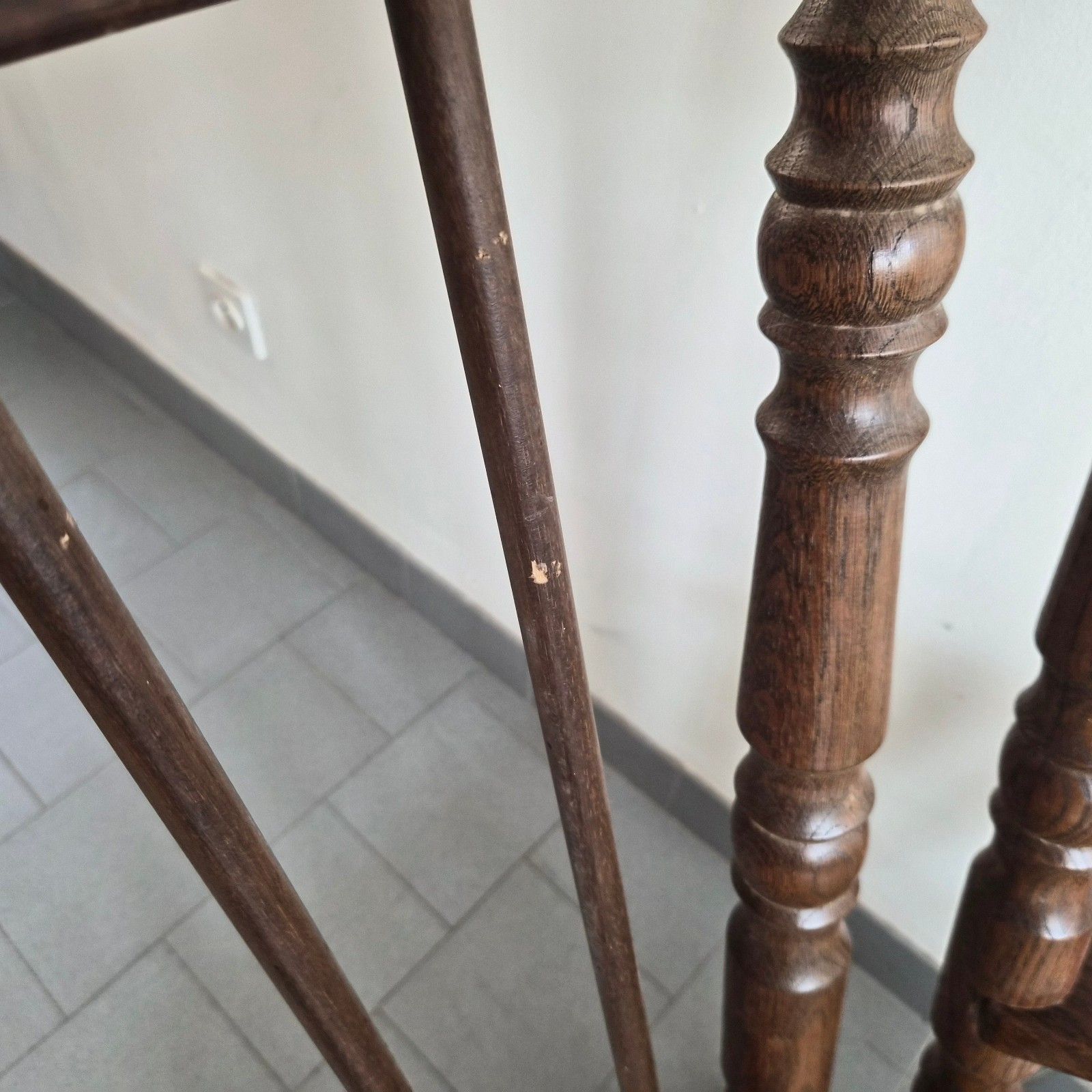 photo vinterior Pair Of Vintage 1970 Brutalist Oak Reel Armchairs 70s 1970s