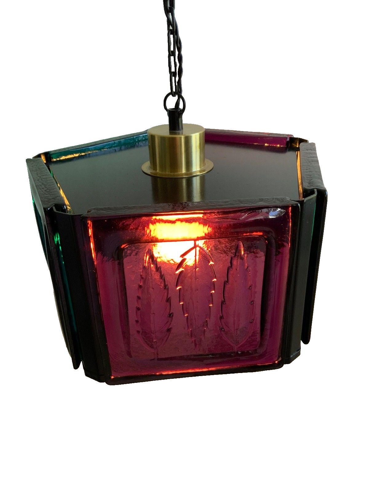 Mid Century Modern Erik Hoglund Ceiling Lamp Glass Kosta Boda 2 Colours 1970s photo vinterior