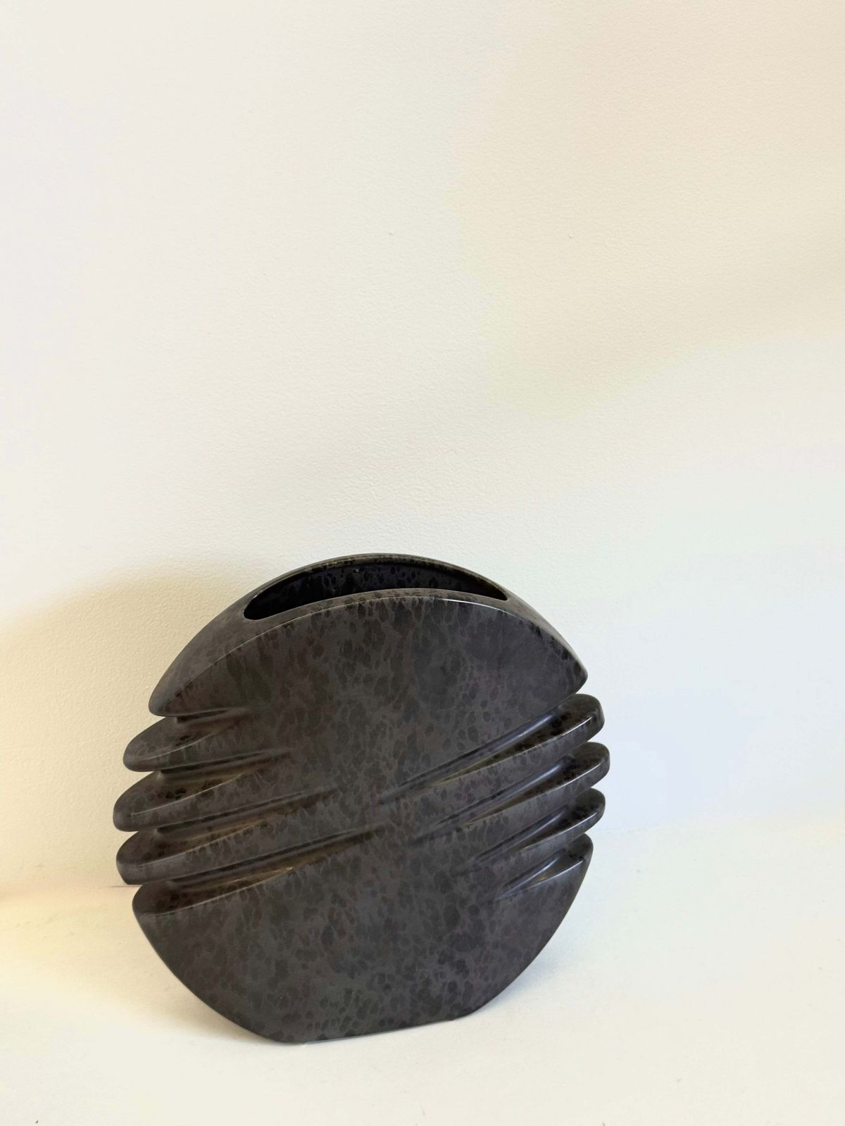 Ceramic Vase By Nereo Boaretto In Dark Grey photo vinterior